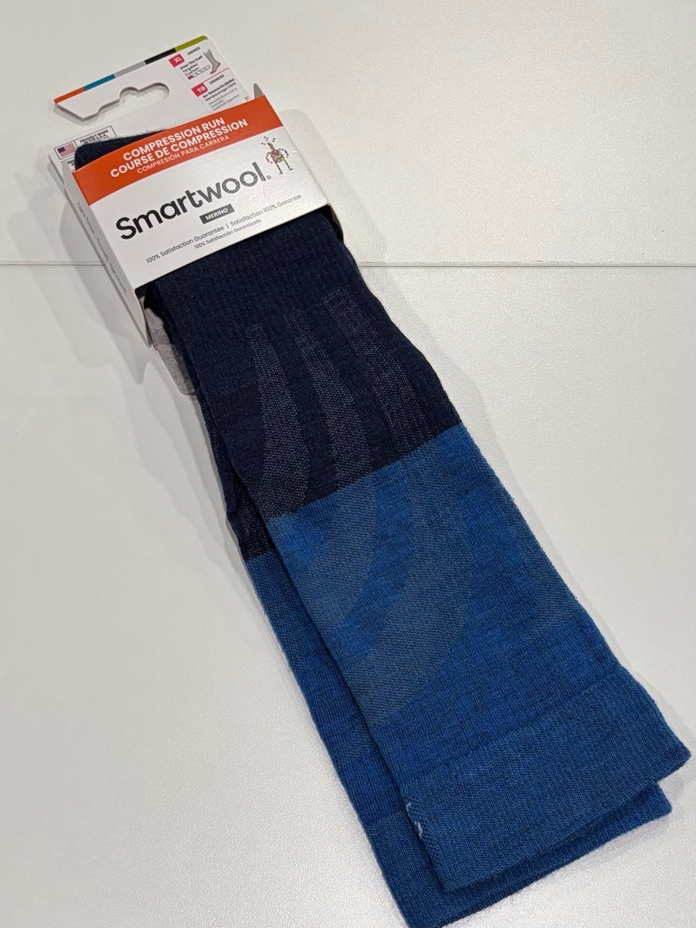 SmartWool Women's XL Run Targeted Cushion Compression Socks Navy Blue NWT